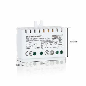 AcTEC Mini driver LED CC 500mA, 6W, IP20^ Bloc D'Alimentation Courant Constant