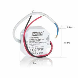 AcTEC Mini driver LED CC 700mA, 12W, IP65^ Bloc D'Alimentation Courant Constant