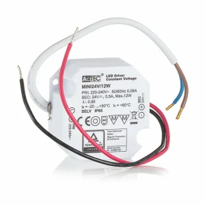 AcTEC Mini driver LED CV 24V, 12W, IP65^ Bloc D'Alimentation Courant Constant
