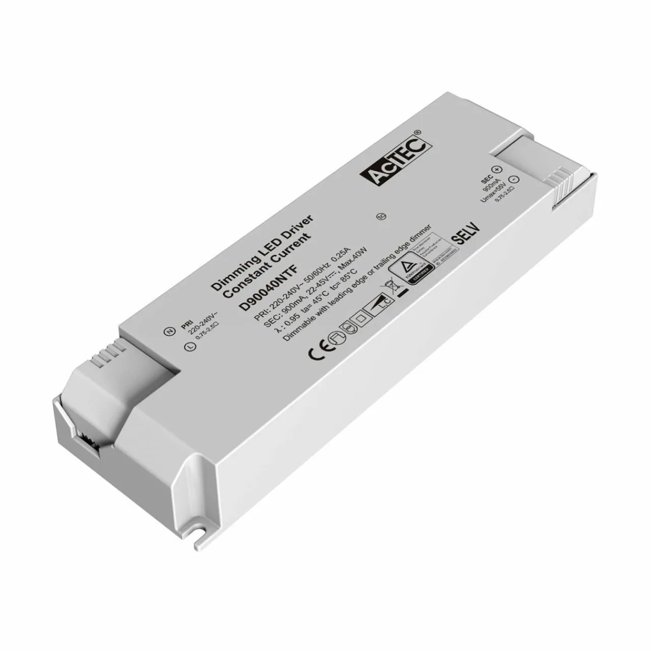 actec_triac_driver_led_cc_max_w_ma_0.webp AcTEC Triac driver LED CC max. 40W 900mA^ Bloc D'Alimentation Courant Constant