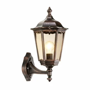 LCD Applique 1120 lanterne pied noir-cuivré^ Appliques Murales Extérieures