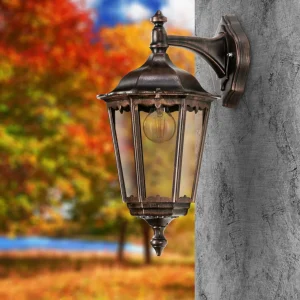 LCD Applique 1121 lanterne suspendue noir-cuivré^ Appliques Murales Extérieures