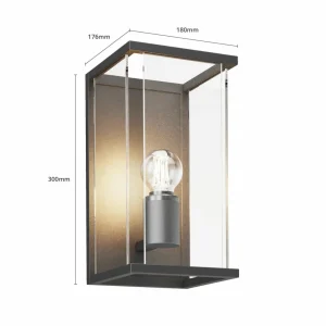 Lucande Applique Annalea avec abat-jour en verre IP54^ Appliques Murales Extérieures