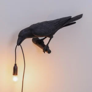 SELETTI Applique déco LED Bird Lamp, vue gauche, noire^ Lampes Décoratives