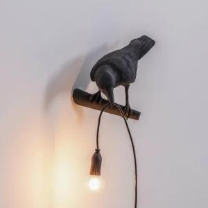 SELETTI Applique déco LED Bird Lamp, vue gauche, noire^ Lampes Décoratives