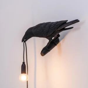 SELETTI Applique déco LED Bird Lamp, vue gauche, noire^ Lampes Décoratives