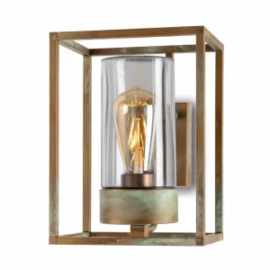 Moretti Luce Applique d'ext. Cubic³ 3363 laiton ancien/transp.^ Appliques Murales Extérieures