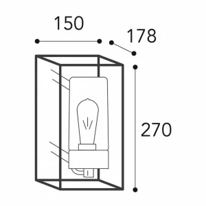 Moretti Luce Applique d'ext. Cubic³ 3365 laiton ancien/transp.^ Appliques Murales Extérieures