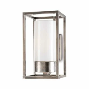 Moretti Luce Applique d'ext. Cubic³ 3364 nickel ancien/opale^ Appliques Murales Extérieures