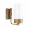 Moretti Luce Applique d'ext. Silindar 3390, laiton ancien/opale^ Appliques Murales Extérieures