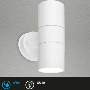 Briloner Applique d'extérieur 3792026, blanc, plastique, up/down 2 x GU10^ Appliques Murales Extérieures