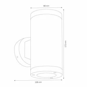 LCD Applique d'extérieur 1060 up/down, graphite^ Projecteurs D'Extérieur