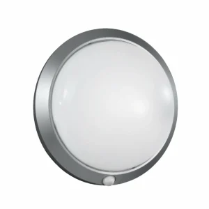 Fabas Luce Applique d'extérieur Armilla, argent, détecteur de mouvement, Ø 30 cm^ Appliques D'Extérieur Avec Détecteur