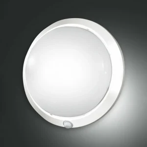 Fabas Luce Applique d'extérieur Armilla, blanc, détecteur de mouvement, Ø 30 cm^ Appliques D'Extérieur Avec Détecteur