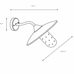 Lucide Applique d’extérieur Aruba, Ø 30 cm, brun rouille^ Appliques Murales Extérieures
