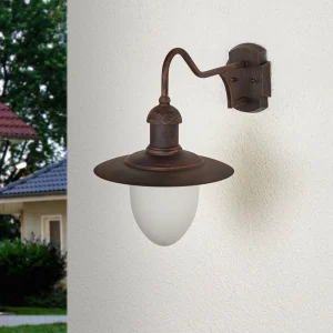 Lucide Applique d’extérieur Aruba, Ø 25 cm, brun rouille^ Appliques Murales Extérieures