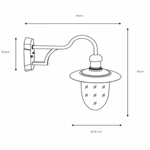 Lucide Applique d’extérieur Aruba, Ø 25 cm, brun rouille^ Appliques Murales Extérieures