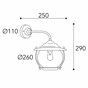 Moretti Luce Applique d’extérieur Betulle 2060 laiton ancien^ Appliques Murales Extérieures