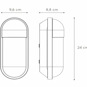 Lucide Applique d’extérieur Capsule, transparente/noire^ Appliques Murales Extérieures