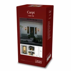 Konstsmide Applique d'extérieur Carpi, noir, largeur 20,5cm^ Appliques Murales Extérieures