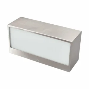 Lindby Applique d'extérieur carrée Leonora en inox^ Appliques Murales Extérieures