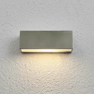 Lindby Applique d'extérieur carrée Leonora en inox^ Appliques Murales Extérieures