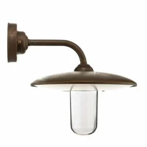 Moretti Luce Applique d'extérieur Casale, cuivre antique verre clair^ Appliques Murales Extérieures