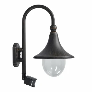 Lindby Applique d’extérieur Daphné noir ancien, détecteur^ Appliques D'Extérieur Avec Détecteur