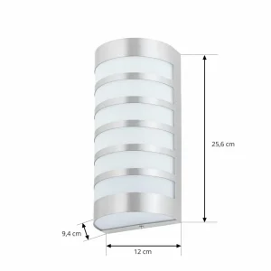 Lindby Applique d’extérieur décorative Alvin en inox^ Appliques Murales Extérieures