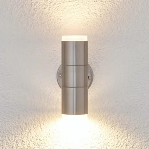 Lindby Applique d'extérieur Delina en inox^ Appliques Murales Extérieures