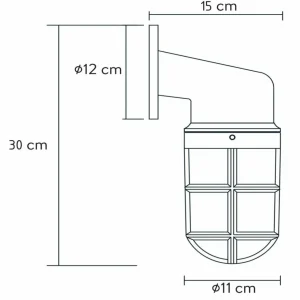 Lucide Applique d'extérieur Dudley, saillie en bas, noir^ Appliques Murales Extérieures