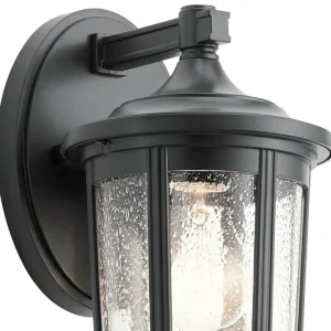 Quintiesse Applique d’extérieur Fairfield, noire, à une lampe^ Appliques Murales Extérieures