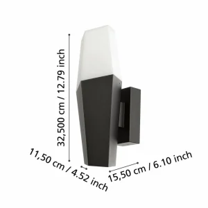 EGLO Applique d’extérieur Farindola en noir/blanc^ Appliques Murales Extérieures