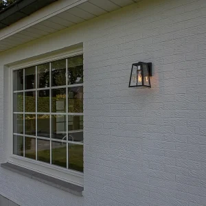 LUTEC Applique d’extérieur Fia noir mat, verre clair^ Appliques Murales Extérieures