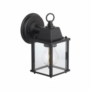 Brilliant Applique d'extérieur Irvin, hauteur 22 cm, noir, métal/verre^ Luminaires De Terrasse
