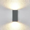 Lindby Applique d'extérieur Jovan à 2 lampes, gris foncé^ Appliques Murales Extérieures