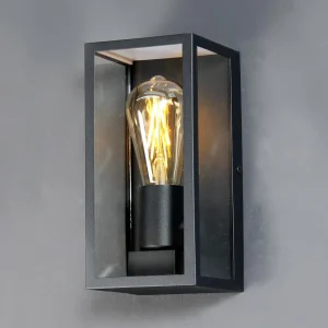 Eco-Light Applique d’extérieur Karo, alu et verre, noire^ Appliques Murales Extérieures
