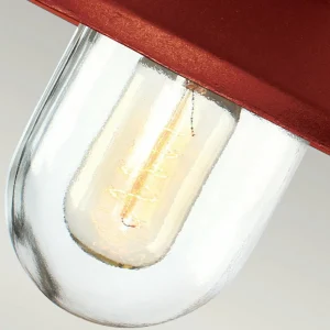 Elstead Applique d'extérieur Klampenborg, rouge, lanterne, acier inoxydable^ Luminaires De Terrasse