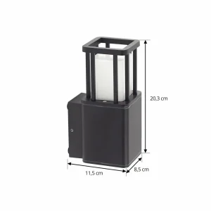 Lucande Applique d'extérieur LED Dakil, noir, aluminium^ Luminaires De Terrasse