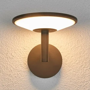 Lucande Applique d'extérieur LED Fenia, anthracite, 21 cm, aluminium^ Appliques Murales Extérieures
