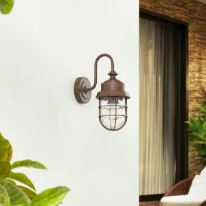 Lindby Applique d'extérieur Adalie, couleur rouille, acier^ Luminaires De Terrasse