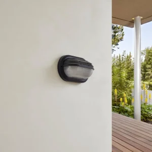Lindby Applique d'extérieur Adita, noir, ABS, hauteur 16,3 cm^ Appliques Murales Extérieures