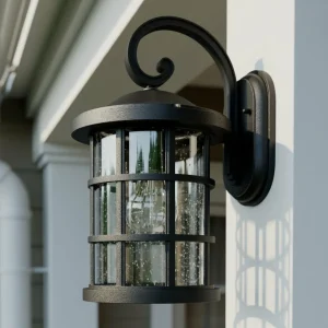 Lindby Applique d'extérieur Ankea, noir, hauteur 36,5 cm^ Appliques Murales Extérieures