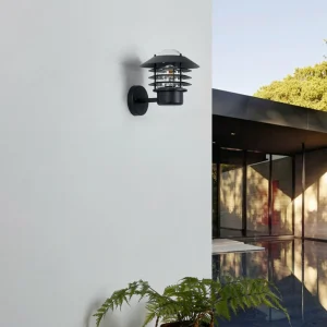 Lindby Applique d'extérieur Belmiro, fer, 23,5cm, E27, noir^ Appliques Murales Extérieures