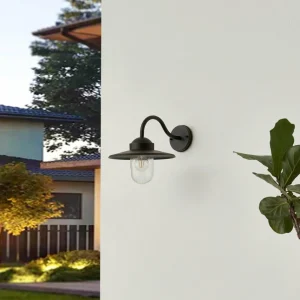Lindby Applique d'extérieur Bilma, rouille, aluminium, verre^ Luminaires De Terrasse