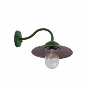 Lindby Applique d'extérieur Bilma, vert, aluminium, verre^ Appliques Murales Extérieures
