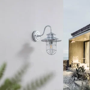Lindby Applique d'extérieur Celinor, argent, acier, Ø 15 cm^ Luminaires De Terrasse