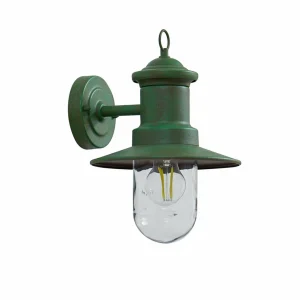 Lindby Applique d'extérieur Eloretta, 22 cm, vert, verre, acier^ Appliques Murales Extérieures | Luminaires De Terrasse