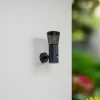 Lindby Applique d'extérieur Heulo, Ø 10,5 cm, gris fumé, capteur^ Appliques D'Extérieur Avec Détecteur