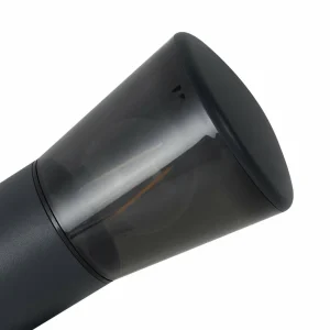 Lindby Applique d'extérieur Heulo, Ø 10,5 cm, gris fumé, capteur^ Appliques D'Extérieur Avec Détecteur